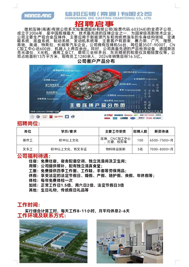 深圳最新招聘注塑领班