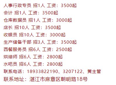 麻章最新招聘